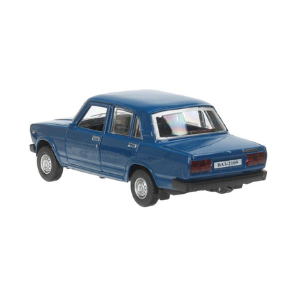 Машина металл LADA ваз-2105 1997 12cm,двери,багаж,инерц.темно-синий,кор. Технопарк в кор.2*36шт