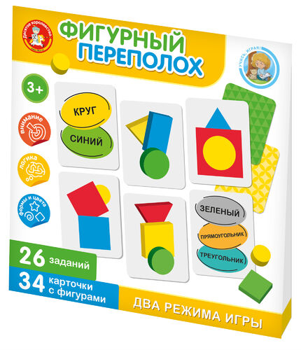 Игра обучающая "Фигурный переполох" серия Учись, играя