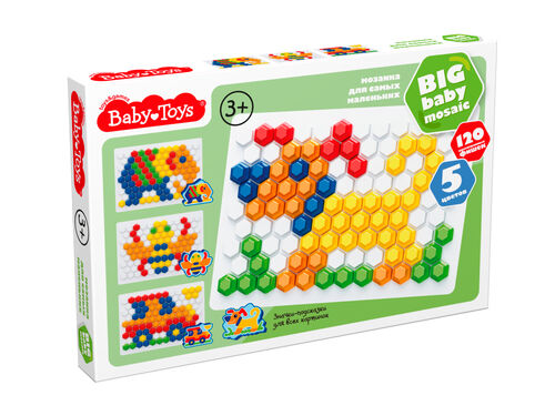 Мозаика шестигранная d25/5 цв (120 эл) Baby Toys