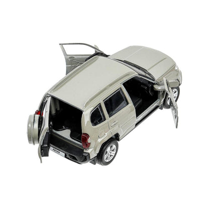 Машина металл LADA NIVA travel 12 см, двери, инер,серый, кор. Технопарк в кор.2*36шт