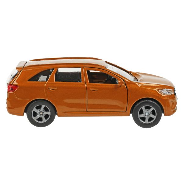 Машина металл KIA sorento prime, 12 см, двери, багаж., инерц., золотой, кор. Технопарк в кор.2*24шт
