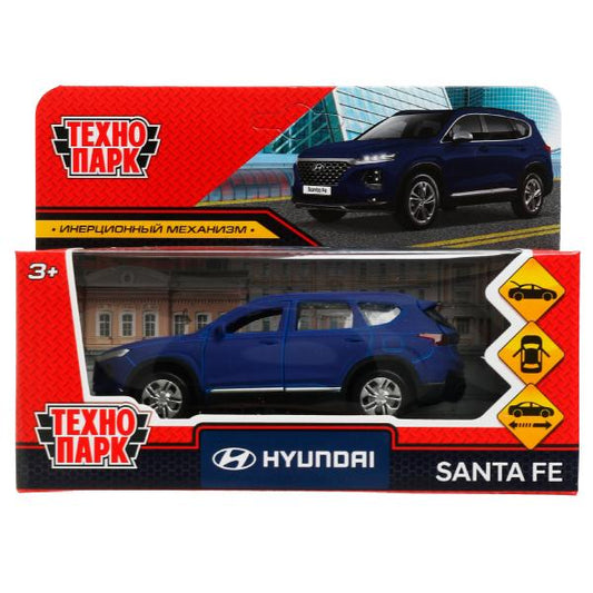 Машина металл HYUNDAI SANTAFE SOFT 12 см, двери, багаж, инерw, СИНИЙ, кор. Технопарк в кор.2*36шт