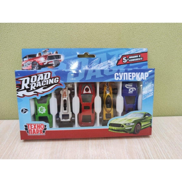 Машина металл ROAD RACING набор СУПЕРКАР 7,5 см, 5 шт, в ассорт, кор. Технопарк в кор.4*72наб
