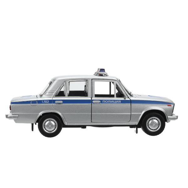 Машина металл свет-звук LADA ВАЗ-2106 13 cm,ПОЛИЦИЯ серебряный кор.технопарк Технопарк в кор.2*36шт