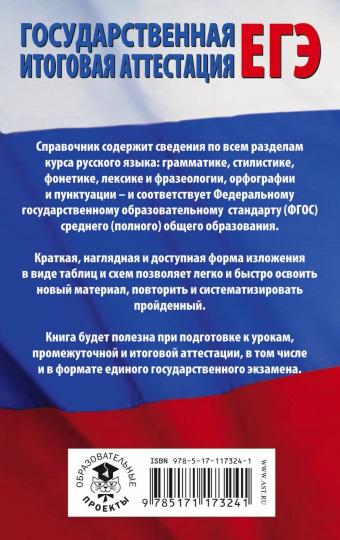 ЕГЭ. Русский язык в таблицах и схемах для подготовки к ЕГЭ. 10-11 классы