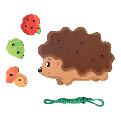 Шнуровка деревянная "Ежик" Baby Toys Wood (европодвес)