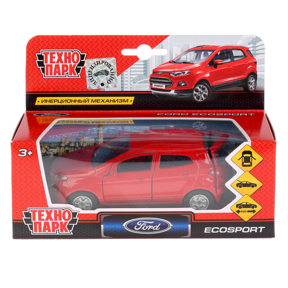 Машина металл FORD Ecosport красный 12см, открыв. двери, инерц. в кор. Технопарк в кор.2*24шт