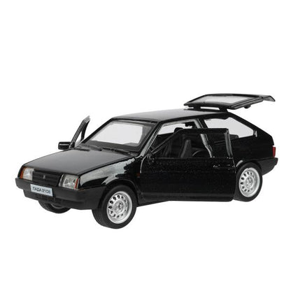 Машина металл LADA -2108 "СПУТНИК", 11,7 см, двери, баг., ин., черный, кор. Технопарк в кор.2*36шт