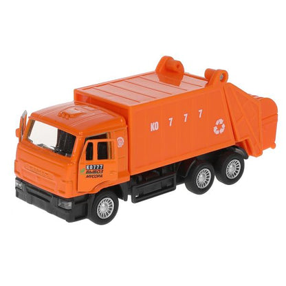 Машина металл KAMAZ МУСОРОВОЗ, 12 см, двери., подвиж.дет., инерц., кор. Технопарк в кор.2*24шт