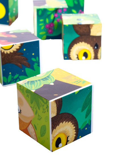 Кубики "Зверята" (без обклейки) 9 шт Baby Toys