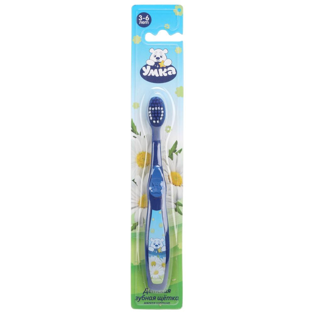 Зубная щетка фигурная для детей умка синяя MASTER DENT в кор.24*12шт