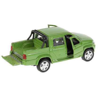 Машина металл "UAZ PICKUP", длина 12см, открыв. двери, инерц, ЗЕЛЕНЫЙ в кор. Технопарк в кор.2*36шт