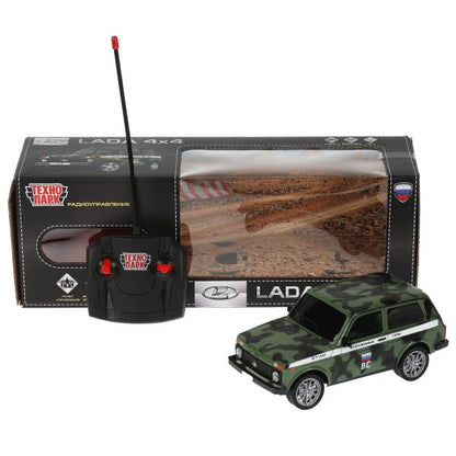 LADA4X4-18L-MIL 326225 Машина р/у LADA 4x4 18 см, свет, камуф, кор. Технопарк в кор.24шт