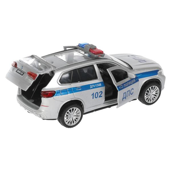 Машина металл свет-звук bmw X5 M-SPORT ПОЛИЦИЯ 12 см, двер, баг, кор. Технопарк в кор.2*36шт