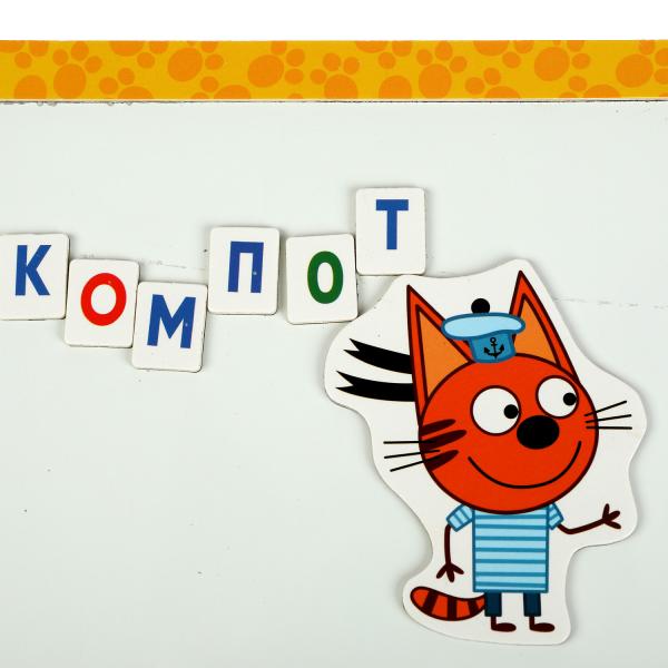 Доска магнитная "алфавит" 30*20 Три Кота терм. пленка Буратино в кор.100шт