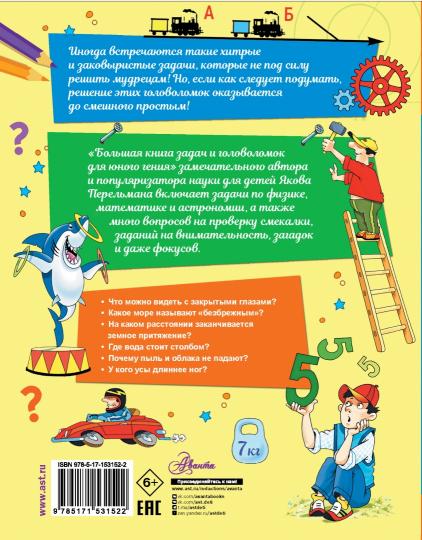Большая книга задач и головоломок для юного гения