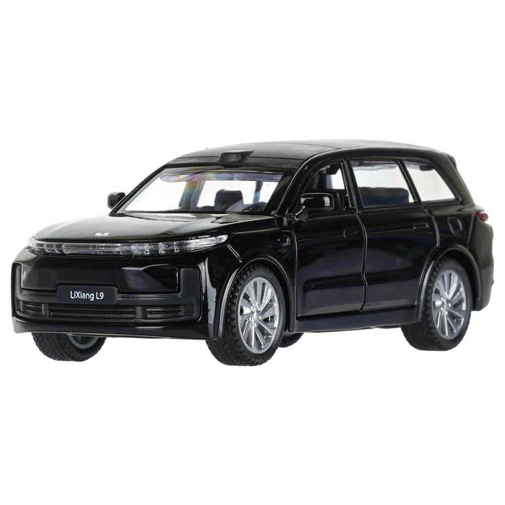 Машина металл li auto l9 10,5 cm, двери, инерц, черный, Технопарк