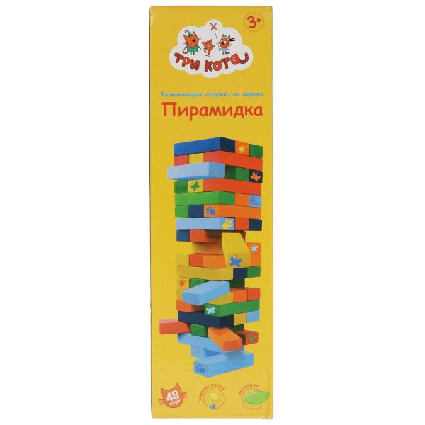 Настольная игра пирамидка деревянная башня Три Кота кор.8*27*8см ИГРАЕМ ВМЕСТЕ в кор.25шт