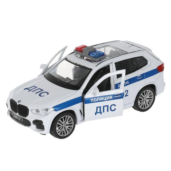 Машина металл BMW X5 M-SPORT ПОЛИЦИЯ 12 см, двери, баг, в кор. Технопарк в кор.2*36шт