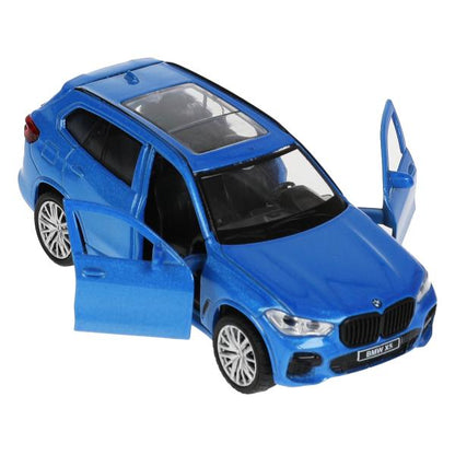 Машина металл BMW X5 M-SPORT 12 см, двери, багаж, инерц, син, кор. Технопарк в кор.2*36шт