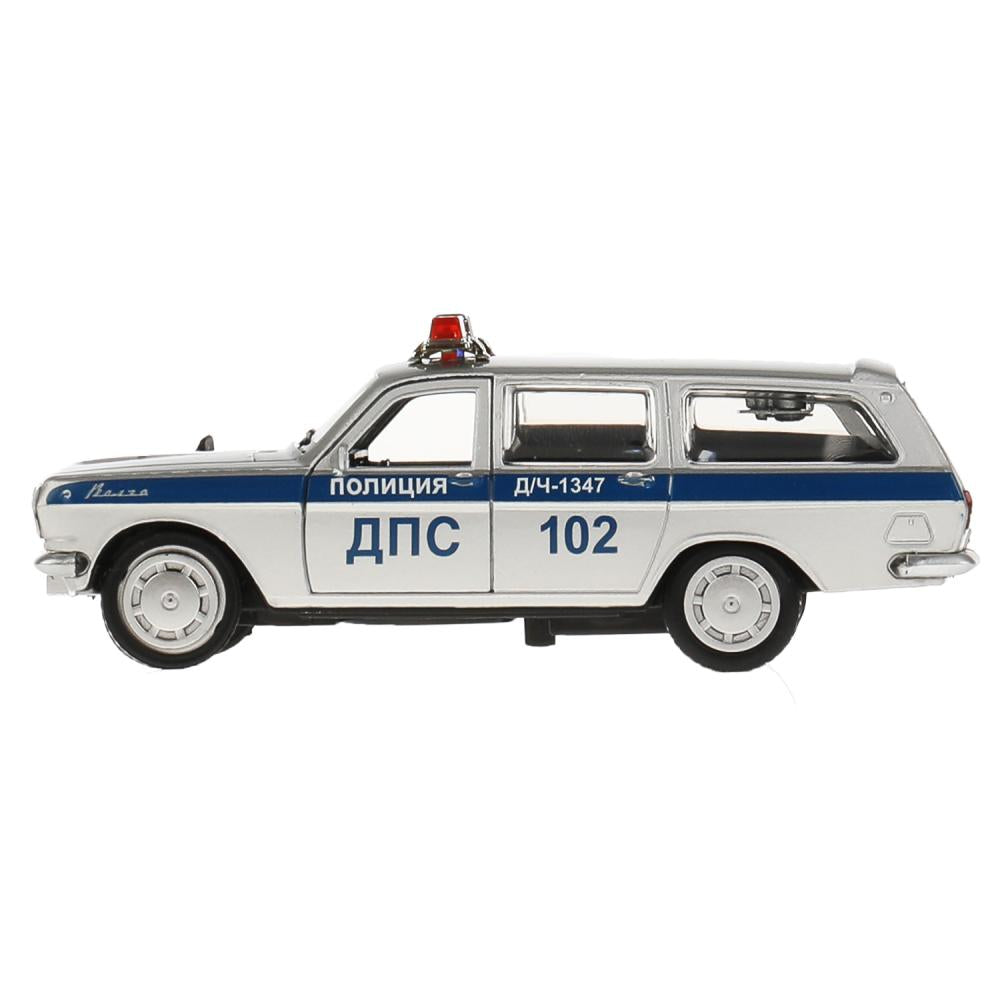 Машина металл ГАЗ-2402 "ВОЛГА" ПОЛИЦИЯ 12 см, двери, багаж, в кор. Технопарк в кор.2*36шт