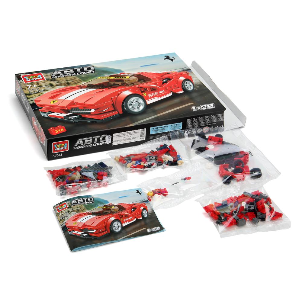 Конструктор СУПЕРКАР ferrari, 314 дет. Город мастеров в кор.48шт