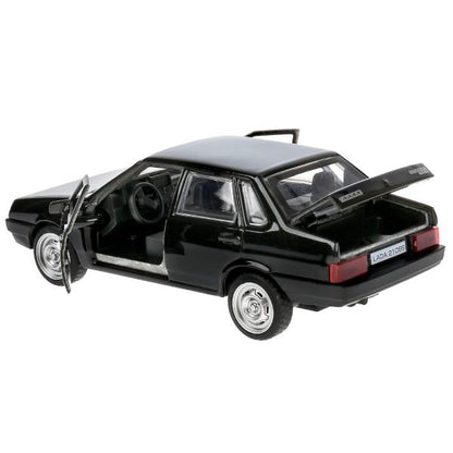Машина металл LADA-21099 "СПУТНИК" 12 см, двери, багаж, инерц, черный, кор. Технопарк в кор.2*36шт