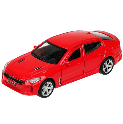 STINGER-12-RD336380 Машина металл KIA STINGER длина 12 см, двери, багаж., инерц, красный, кор. Техно