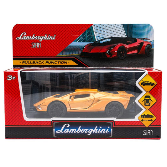 Технопарк. Модель "Lamborghini Sian" 12см, металл, инерц, двери, в кор. арт.2210C0142-R (240)