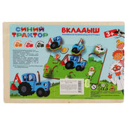Игрушка деревянная Синий ТРАКТОР вкладыш Буратино в кор.200шт