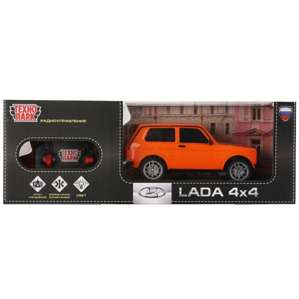 LADA4X4-18L-OR327393 Машина р/у LADA 4x4 18 см, свет, оран, кор. Технопарк в кор.24шт