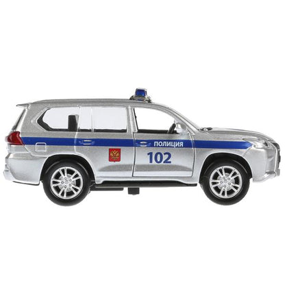 Машина металл свет-звук "LEXUS LX-570 ПОЛИЦИЯ"12см, откр. двери, инерц.в кор. Технопарк в кор.2*36шт