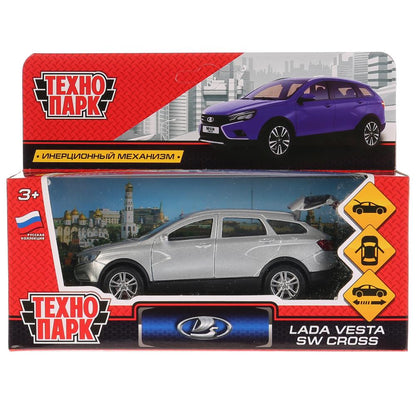 VESTA-CROSS-SL Машина металл LADA VESTA SW CROSS, длина 12 см, откр двери, багаж, инерц, Технопарк в