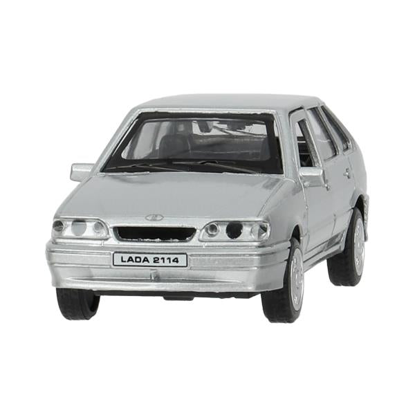 Машина металл LADA-2114 "SAMARA" 12 см, двери, багаж, инерц, серебрист, кор. Технопарк в кор.2*36шт