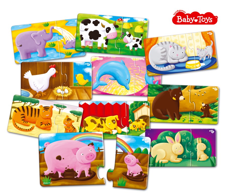 Пазлы макси парные "Чей малыш?" 20 элементов BABY TOYS
