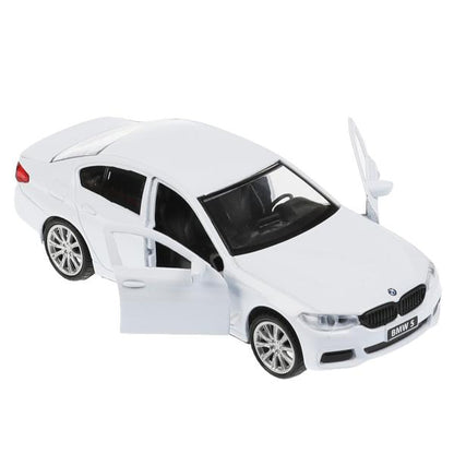 5ER-12-WH319646 Машина металл BMW 5-ER SEDAN M-SPORT 12 см, двери, багаж, бел, кор. Технопарк в кор.
