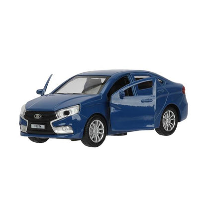 Машина металл LADA vesta 11,5 см, двери, темно-синий, кор. Технопарк в кор.2*36шт