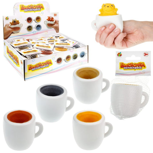Т23454, 1Toy Жмяка "Выскочка. Собака" 5,5 см, 4 вида в асс., 12 шт. в д/б