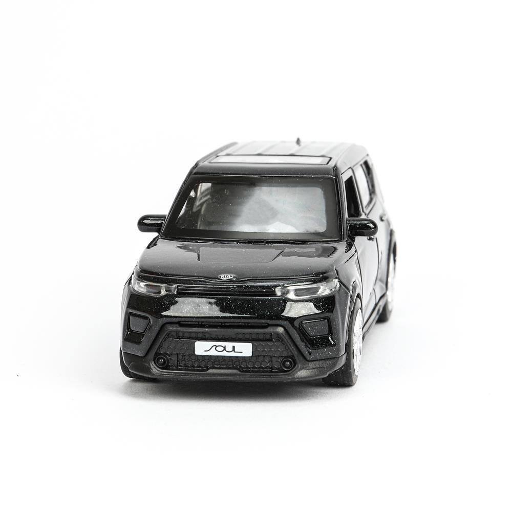 Машина металл KIA soul длина 12 см, двери, багаж., инерц, черный, кор. Технопарк в кор.2*36шт