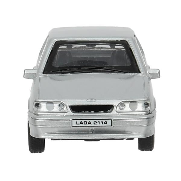 Машина металл LADA-2114 "SAMARA" 12 см, двери, багаж, инерц, серебрист, кор. Технопарк в кор.2*36шт