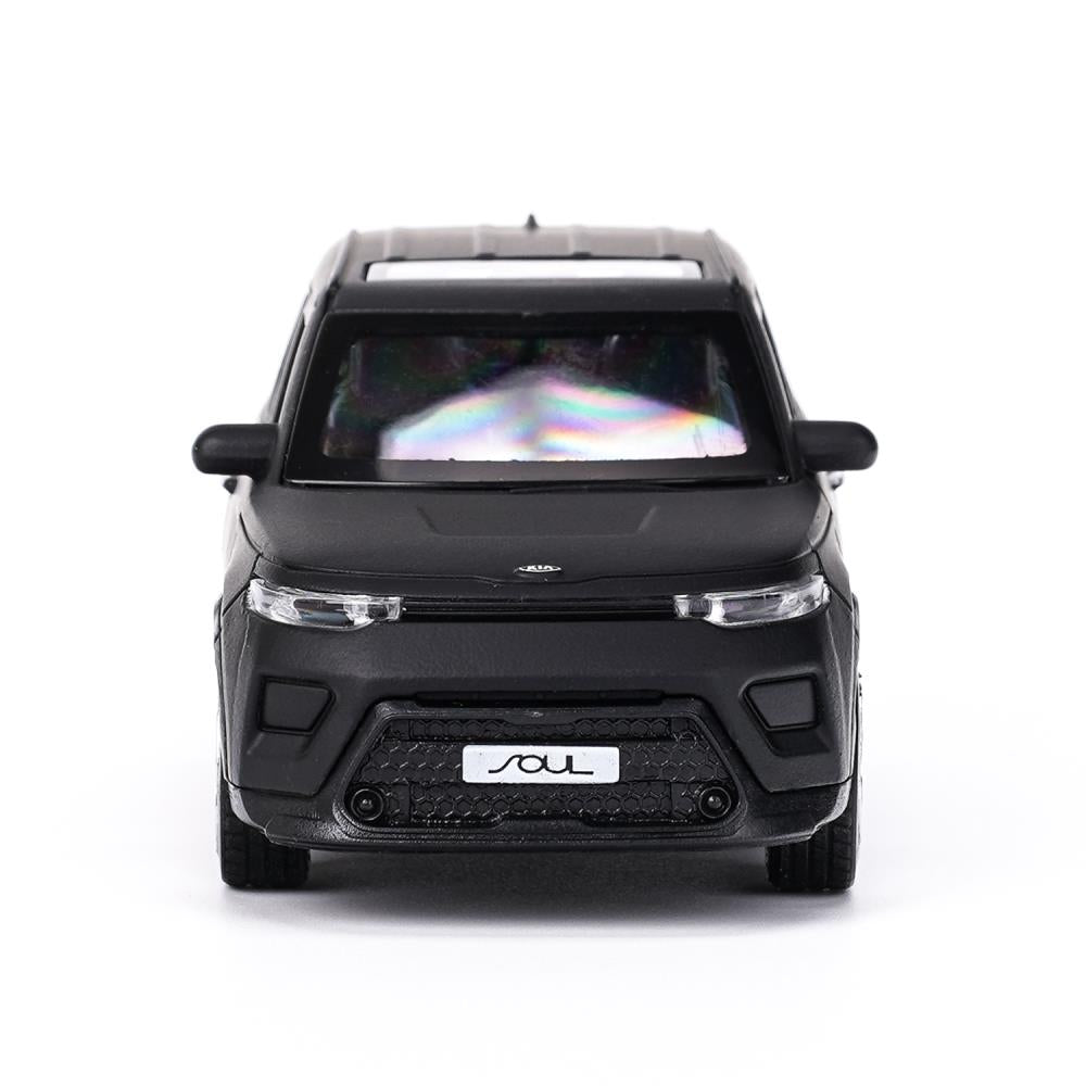Машина металл свет-звук KIA soul 12 см, двер, инер, черный МАТОВЫЙ, кор. Технопарк в кор.2*36шт