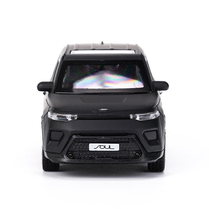 Машина металл свет-звук KIA soul 12 см, двер, инер, черный МАТОВЫЙ, кор. Технопарк в кор.2*36шт