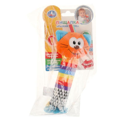 Текстильная игрушка погремушка Кот пищалка функционал Умка в кор.250шт