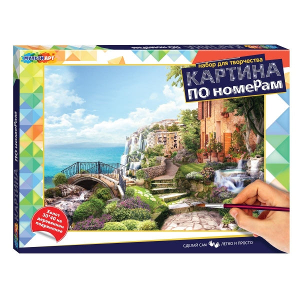Картина по номерам 30х40 см мостик МУЛЬТИ АРТ в кор.24шт