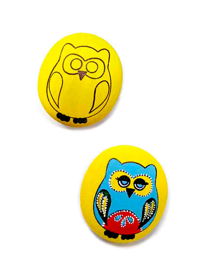 Набор для творчества. Роспись по камням "Забавные совы" 6 камней